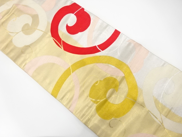 JAPANESE KIMONO / ANTIQUE NAGOYA OBI / SILK / WOVEN ARABESQUE